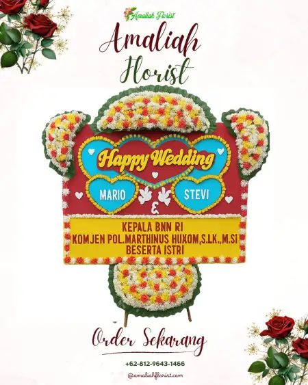 Papan Bunga Pernikahan Batealit